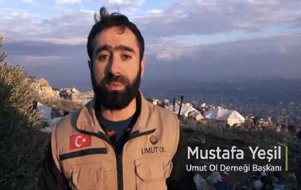 Umut Ol İnsani Yardım Derneği Başkanı Mustafa Yeşil İdlib'te gözlemleme yaptı.